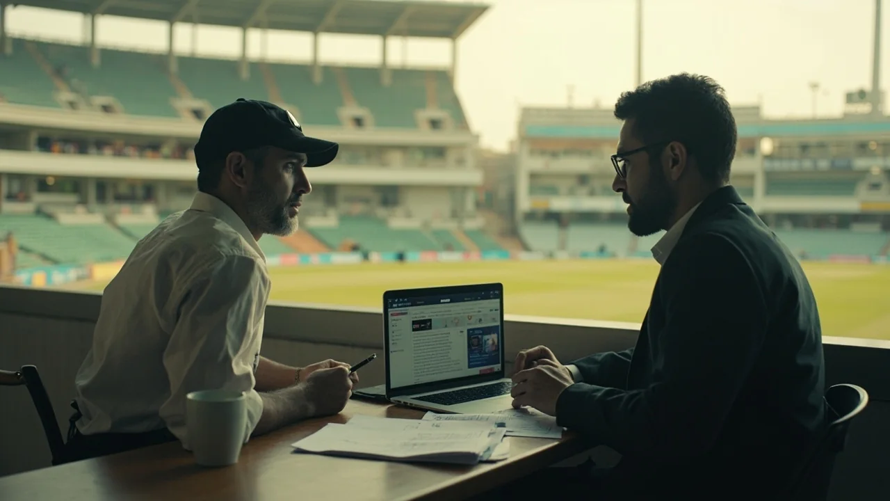Independent editorial guide to ESPN Fantasy for Indian readers — quiet matchday reportage of an analyst at a real stadium press position with player notes